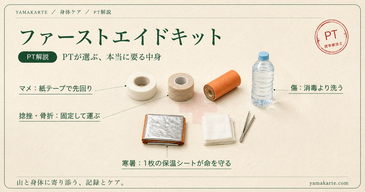登山の救急セット（ファーストエイドキット）の中身【PT解説】