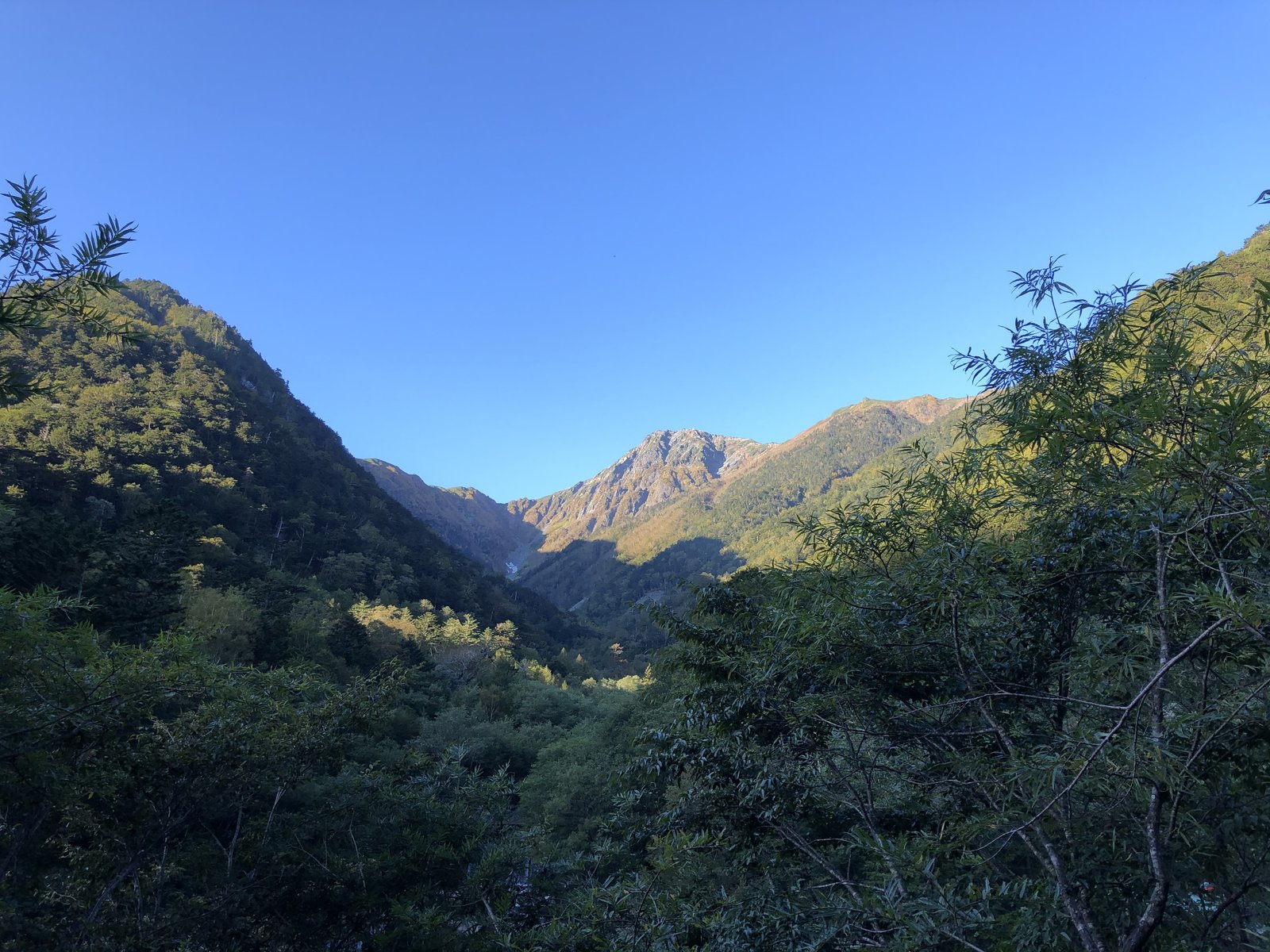 広河原から見上げる北岳の山頂 登山口の朝 北岳山行記録